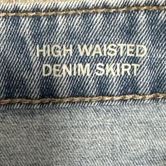 Womens Dip 6 Small Skirt Denim Jean Jeans Faded Navy Blue Straight Distressed - Picture 8 of 10